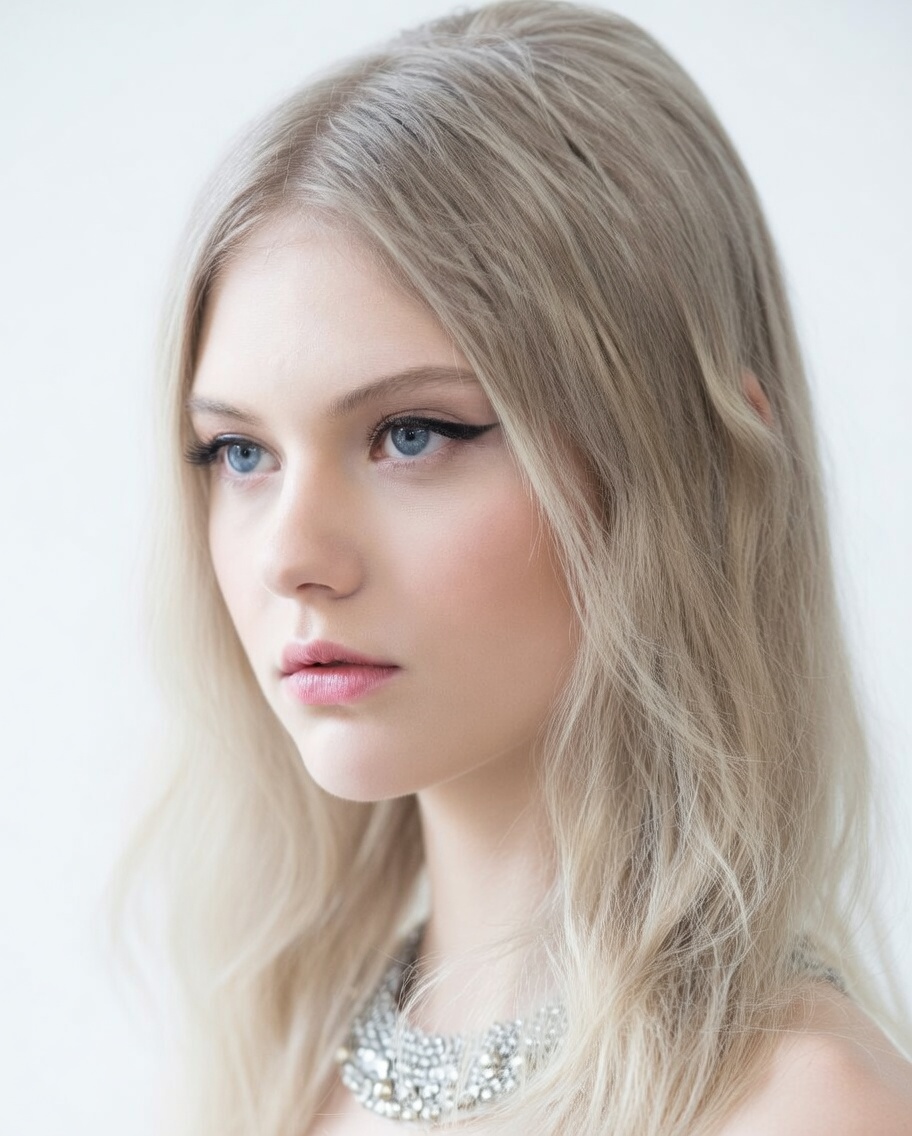 Natasha 3/4 portrait crystal necklace