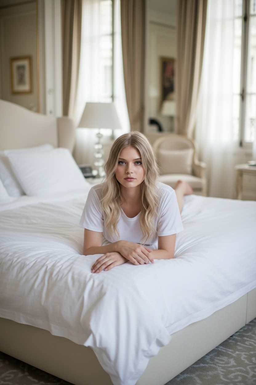 Natasha motorcycle grey tee Paris cobblestones